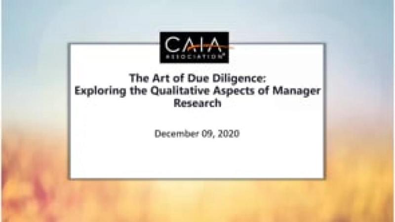 Video Link to Art of Due Diligence
